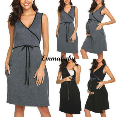 

Summer Womens Maternity Nursing Dress Breastfeeding Dresses For Pregnant Women