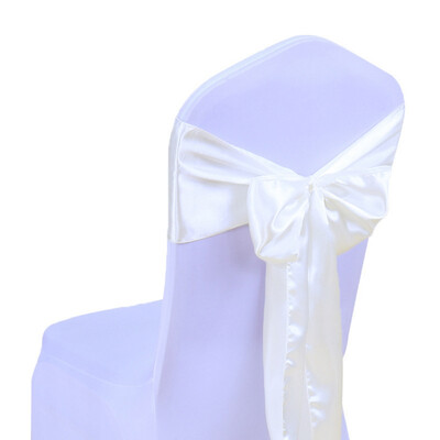 

25PCS Satin Chair Sashes Bows Chairs Cover Ribbons For Wedding Birthday Party Decorations