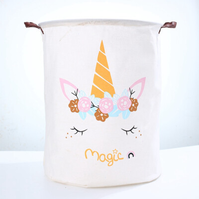 

Dirty Wash Clothes Bucket Canvas Laundry Basket Baby Kids Toy Storage Bag Great