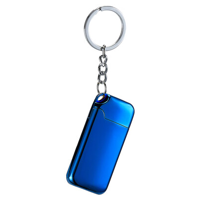 

USB Rechargeable Double-sided Electronic Hit Fire Machine Windproof Flameless Mini Keychain Metal Smoking Lighters with Heating Wi