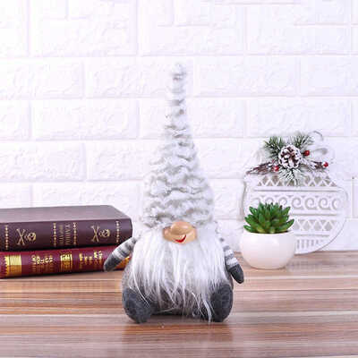 

Striped Long Hat Plush Doll Toy Christmas Ornaments Holiday Gift Decorations Christmas Desk Ornament Festival Gift Supplies