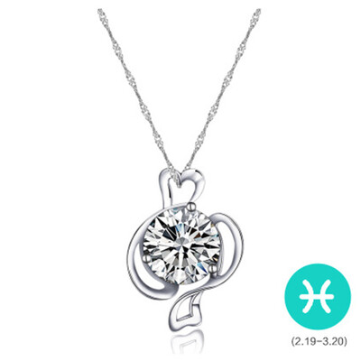 

Constellations Necklace Rhinestone Pendant With Zircon Crystal Diamond Necklace Gift For Women Girls Style