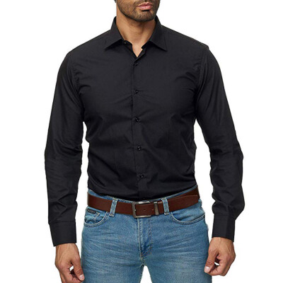 

Toponeto Men Pure Color Pocket Long Sleeve Shirt Fashion Long Sleeve Blouse Top