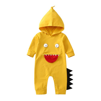 

New Girls Jumpsuit Autumn Hooded Baby Rompers Long Sleeve Cartoon Cute Boy Girl Clothes 0-2T Hooded Cartoon Baby Rompers