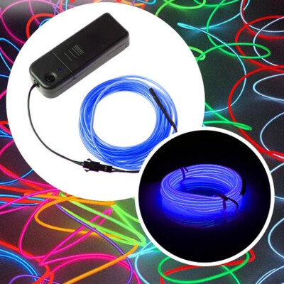 

〖Follure〗1M Battery Operated Luminescent Neon LED Lights Glow EL Wire String Strip Rope