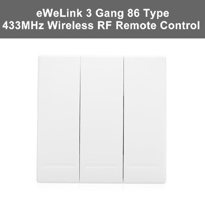 

eWeLink Push Button Wall Light Switch Remote Controller 3 Gang 86 Type ONOff Switch Panel 433MHz Wireless RF Remote Control Trans