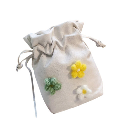 

2019 Women Girls New Style Fashion Design Casual Small Floral Pocket Money Bag All-match Drawstring Beam Pocket Canvas Bag