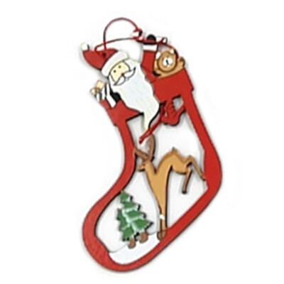 

2020 New Year Natural Wood Craft Christmas Tree Ornament Wooden Pendant Xmas Gift