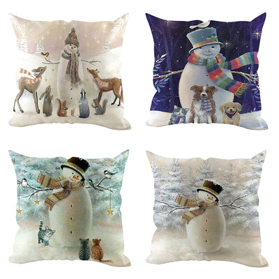 

Tailored 4Pcs Christmas Pillow Cover Pillowcases Decorative Sofa Cushion Cover Decoration