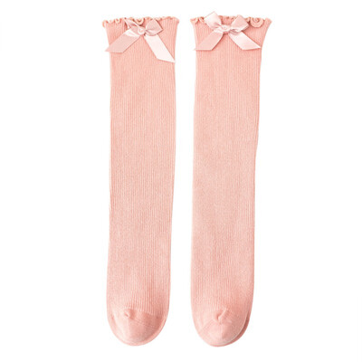 

Baby Girl Ribbon Bow Lace Design Cotton Long Socks Children Soft Crib Leg Warmer