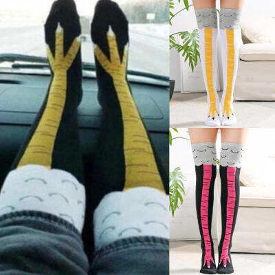 

Funny 3D Chicken High Socks Cartoon Animals Thigh Stockings Creative Womens Mens 3Colors