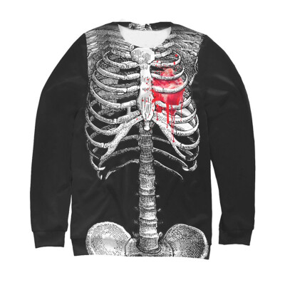 

Toponeto Mens Casual Scary Halloween 3D Printed Long Sleeve Shirt Round Neck Blouse Top