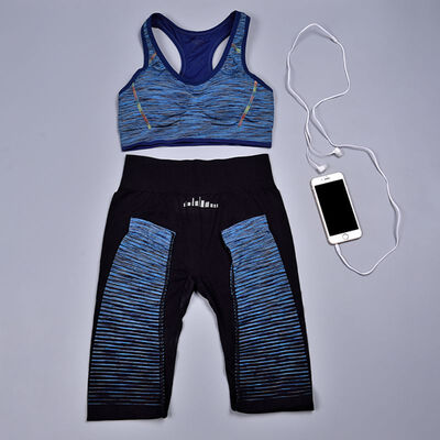 

Women Workout Gym Fitness Bras Pants Sets Leggings Fitness Sportwear Suits Shockproof Gathered Vest Elastic Pants