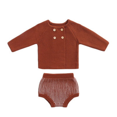 

Knitted Baby Clothes Autumn Winter Newborn Baby Boy Girl Clothes Set Woolen Cotton Infant Baby Cardigan Shorts Baby Outfits