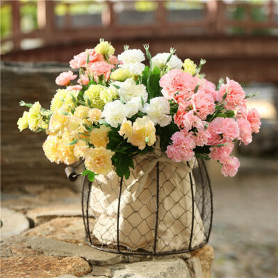 

1pc 10 Heads Fresh Artificial Flower Carnation Silk Flower Fake Plant For Mothers Day Home Wedding Party Decoration Accessories
