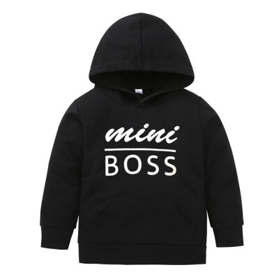 

Children Clothing 0-5T Boys Hoodies Kids Sweatshirt Boss Letter Print Girls Sweatshirt Casual Streetwear T-shirts