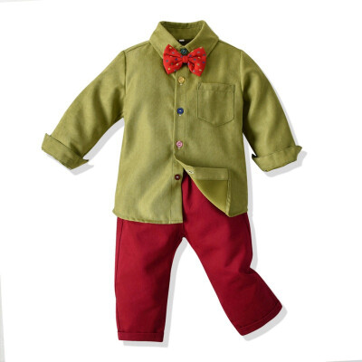 

Baby Boy Clothes Autumn Newborn Clothes Baby Formal Gentleman Clothes Set T-shirtPant 2Pcs Outfit for Infant Clothing Suit