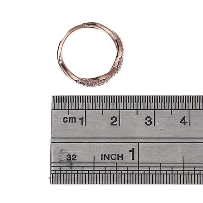 

Luxury Rose Gold Color Twisted Rope Zirconia CZ Rings for Women Wedding Rings Fashion Jewelry