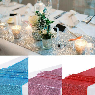 

US Sale Sequin Table Runners Sparkle Glitter Wedding Party Buffet Decoration Hot