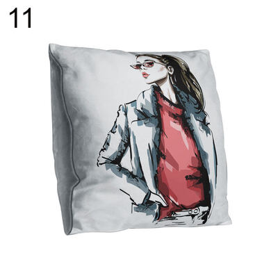 

Double-sided Printing Fashion Girl Pillow Case Cushion Cover Sofa Bed Car Decor