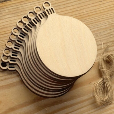 

JPGIF Wooden Tags Christmas Balls Decor Art Crafts Ornaments DIY Scrapbooking 10pcs
