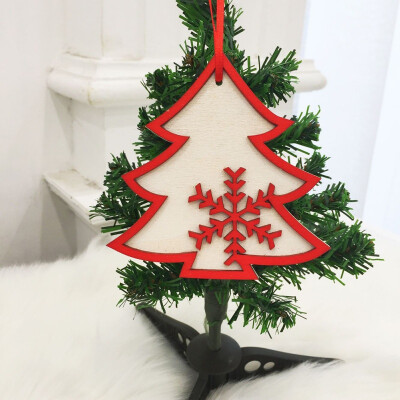 

Wooden Double-layer Christmas Hanging Decoration Portable Christmas Tree Decoration