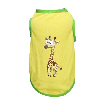 

Pet Spring Summer Costume Comfortable Breathable Cartoon Animals Sleeveless T-shirt For Dogs