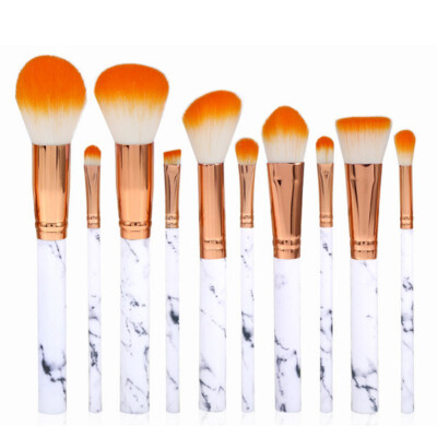 

10Pcs Marble Texture Makeup Brushes Set Powder Foundation Eye Shadow Contour Blush Cosmetic Marbling Make Up Brush Tool