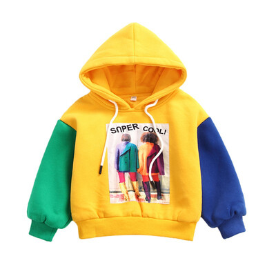 

Kid Clothes for Boy Girl Patchwork Cartoon Pattern Autumn Baby Hoodie Long Sleeve Cotton Sweatshirt Casual Outerwear