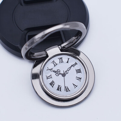

360° Universal Clock Design Ring Finger Holder Stand for Phone Samsung Silver