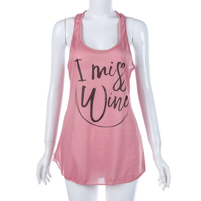 

Maternity Loose Solid Tank Tops for Pregnant Women I Miss Wine Funny Letter Printed Summer O-Neck Sleeveless Plus Size Thin Vest