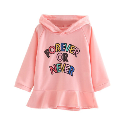 

Cute Letter Print Hoodie Dress For Kids Autumn Baby Girl Dress New Causal Long Sleeve Dress For Baby Girl 1-6Y