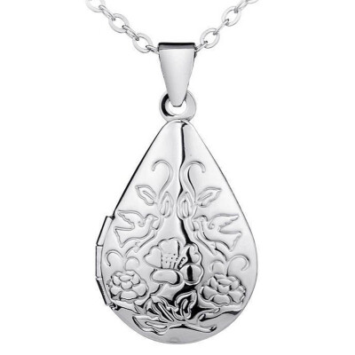 

Pendant Necklace New Fashion 925 Sterling Silver Locket Box Photo Frame Pendant Necklace Chain Charm Jewelry