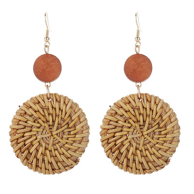 

New Elegant Long Vine Braid Geometric Large Circle Earrings