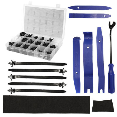 

447PCSSet Car Body Interior Bumper Retainers Fasteners Clips Plastics Rivets Trim Assortment Kit Screws Panel with Removal Tool