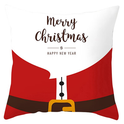 

45x45cm Christmas Red Pillowcase Soft Peach Velvet Decorative Printed Pillowcase With Zipper Poszewki Na Poduszki Kissenbezug