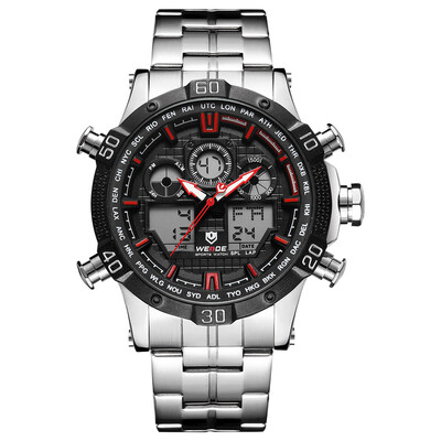 

WEIDE WH6901 Quartz Digital Electronic Watch Dual Time Month Date Week Second Minute Hour Display 3ATM Waterproof Timer Business