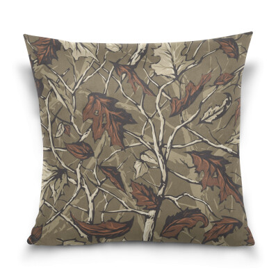 

ALAZA Throw Pillow Cover 16 X 16 inch Christmas Gift Cushion Cover with Leaves Printed Pillowcase