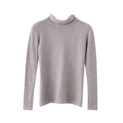 

5 Colors Autumn Winter New Slim Solid Color Knit Korean Style Turtleneck Long Sleeve Women T-shirt
