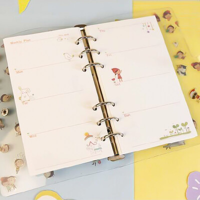

1pcs Stationery A5A6 Standard 6-hole Loose-leaf Book Inner Core Hand Book Refills Color