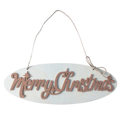

Wooden Merry Christmas Letter Sign With Hanging String For Xmas Tree Home Door Window Decor