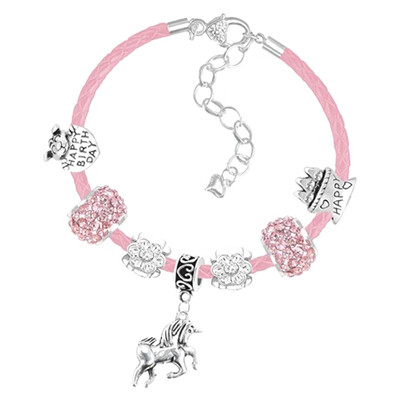 

Unicorn Sparkly Crystal Bracelet Pink Unicorn Charm Bracelet Jewellery Gifts for Girls