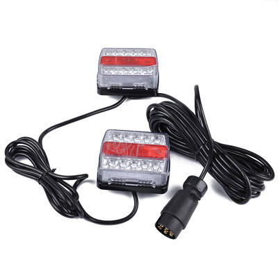 

1 Pair LED Truck Tail Light Indicator Stop Brake Reverse Tailight Square Shape Trailers Caravans Campers 12V