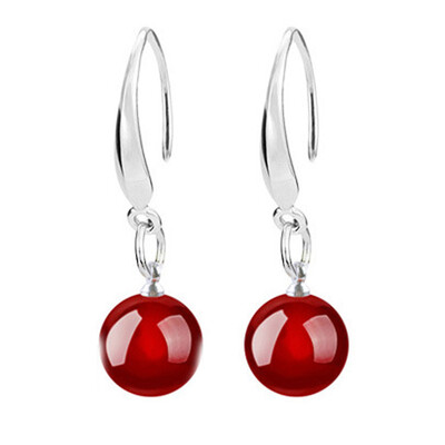 

Charm Fashion Silver New Natural 925 Earrings Faddish Accessories Top Earrings Agate Sale&Accessory Earrings Women