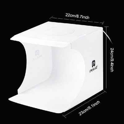 

PULUZ Mini Folding Lightbox Photography Photo Studio LEDs Panel Light Soft Box Photo Background Kit