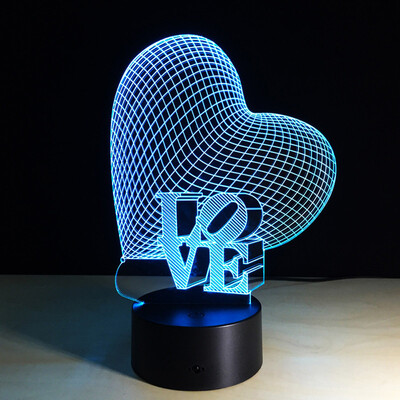 

〖Follure〗3D illusion Visual Night Light 7 Colors Change LED Desk Lamp Bedroom Home Decor