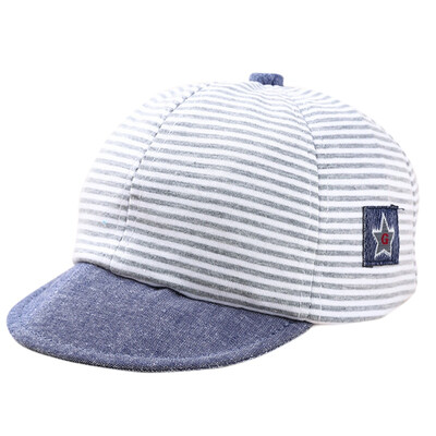 

Summer Fashion Baby Striped Hat Cotton Blend Baby Boy Cap Adjustable Infant Hats for Girls 6-18M