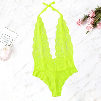 

Sexy Hanging Neck Perspective Bodysuit Lace Exotic Temptation Halter Erotic Lingerie