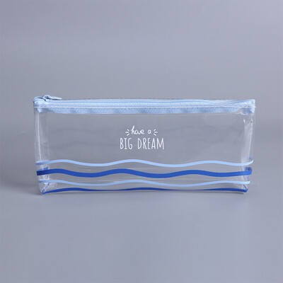 

Transparent Pencil Case For Girl Cartoon Cactus Shark Narwhal Pvc Pen Bag School Supplies Pouch English Letter Pencil Box