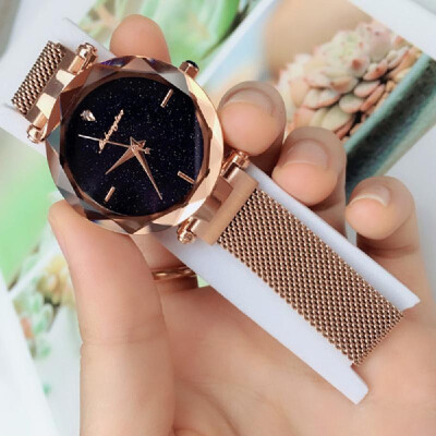 

Bling Starry Sky Female Wrist Watch Analogue Quartz Wristwatch Bracelet Magnetic Mesh Band for Ladies
